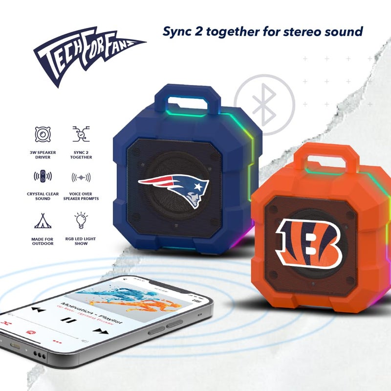 SOAR NFL Shockbox LED Wireless Bluetooth Speaker, Detroit Lions - Image 4